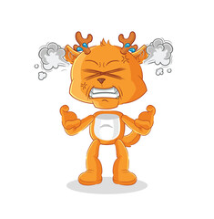 fawn very angry mascot. cartoon vector