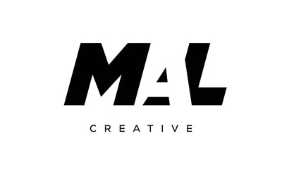 MAL letters negative space logo design. creative typography monogram vector	
