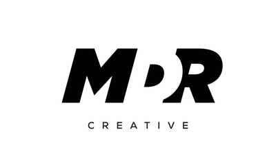 MDR letters negative space logo design. creative typography monogram vector	
