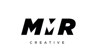 MMR letters negative space logo design. creative typography monogram vector	
