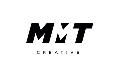 MMT letters negative space logo design. creative typography monogram vector	
