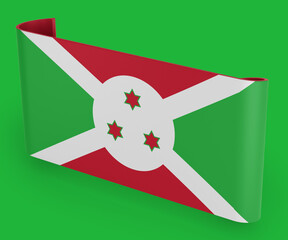 Burundi Flag Ribbon Banner