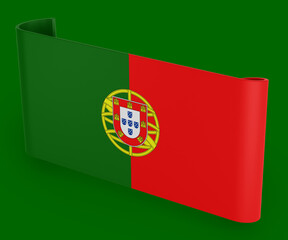 Portugal Flag Ribbon Banner