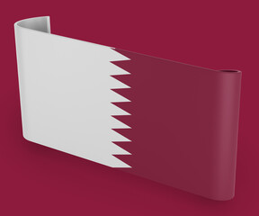 Qatar Flag Ribbon Banner