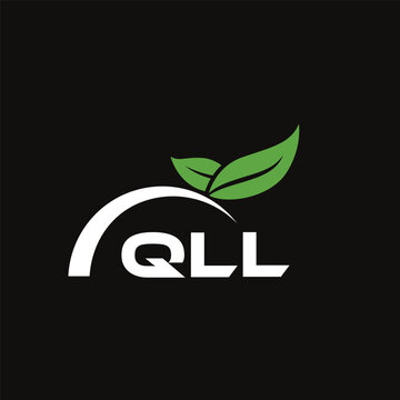 QLL letter nature logo design on black background. QLL creative initials letter leaf logo concept. QLL letter design.