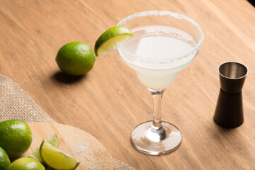 Classic Margarita cocktail fresh tequila, lime and orange liqueur