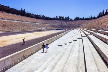 Panathenaic Stadium an old Olympic arena in Athen, Greece - obrazy, fototapety, plakaty