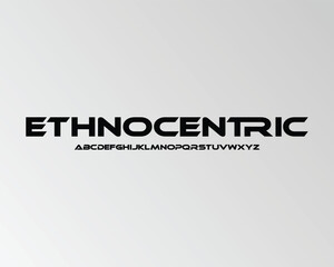 Ethnocentric font for logo and headline. Isolated vector typeset
