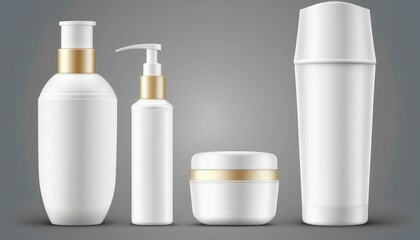 Cosmetic Bottle Mockup White Blank and Clean Plastic Product Labeling and Design. Generative AI