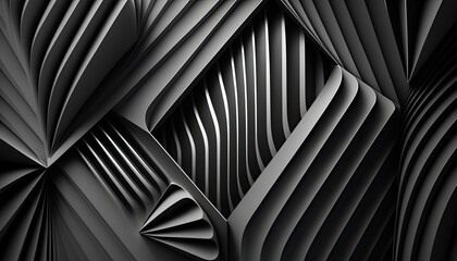 3d Black and White Abstract Background, Ai, Ai Generated
