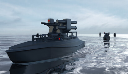 Unmanned Surface Vessel - obrazy, fototapety, plakaty