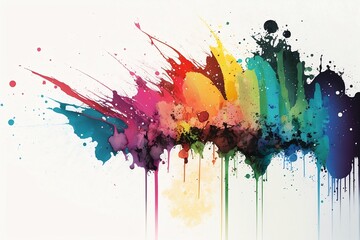 Fototapeta premium abstract watercolor background with splashes generative ai