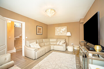 Simple living room interior, Stylish living room interior of modern apartment 