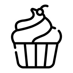 cupcake line icon