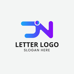 Letter JN logo icon design. JN logo shape. Usable for business and people logos. JN letter logo design template