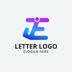 Letter JE logo icon design. JE logo shape. Usable for business and people logos. JE letter logo design template