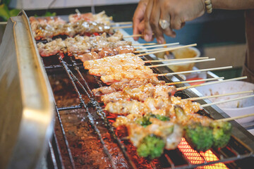 people grilling barbeque