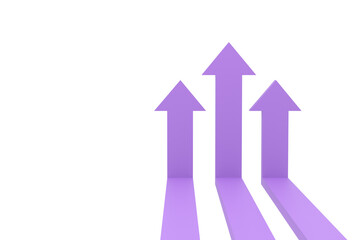 arrows rising on the wall, growth chart or graph investment - booming economic growth breaking record