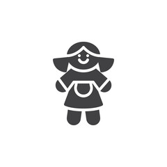 Toy doll vector icon