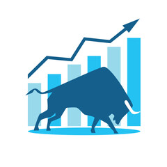 Bullish Stock Illustration Design. Increase Chart Design