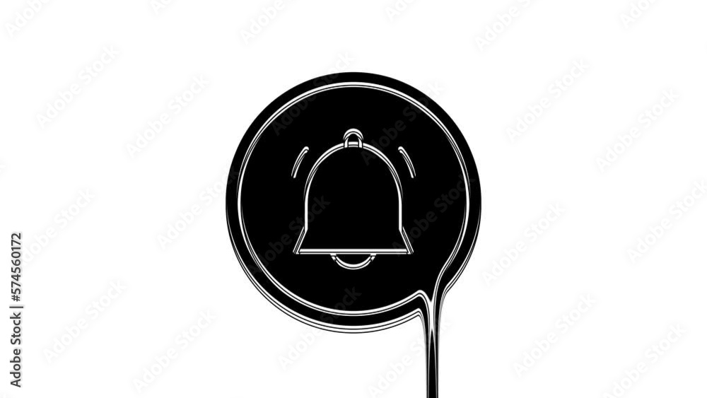 Canvas Prints Black Circle button and chat notification icon isolated on white background. New message, dialog, chat, social network notification. 4K Video motion graphic animation