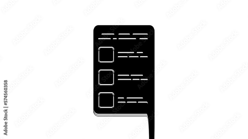 Canvas Prints black create account screen on mobile phone icon isolated on white background. 4k video motion graph