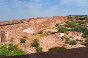 Stone made way to Chamunda Mataji temple at Mehrangarh fort,Jodhpur, Rajasthan, India. Chamunda...