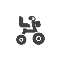 Three wheel bike vector icon