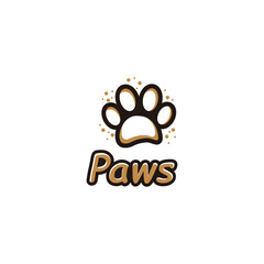 Simple paw logo vector icon, simple paw logo template