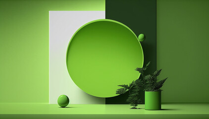 green abstract with plants