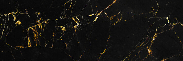 abstract black agate background with golden veins, fake painted artificial stone and golden...