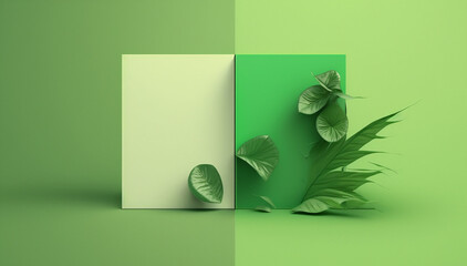 green abstract with plants