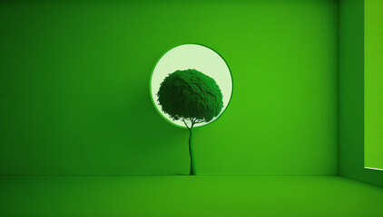 abstract of plants, green ball on a stick