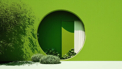 door with grass and plants