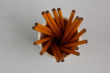 Yellow Pencil Background Concept Photography