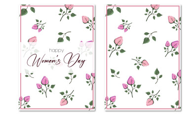 Women's day card with floral print