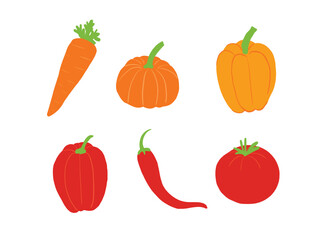 collection of vegetables illustration vector