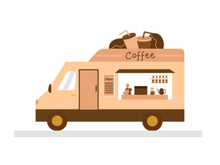 truck with boxes for coffee business