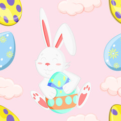Cute pattern for easter celebrations with a cute bunny