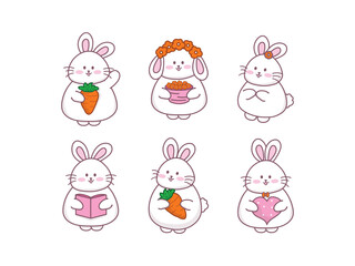 cute Bunny cartoon character vector