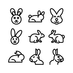 bunny icon or logo isolated sign symbol vector illustration - high quality black style vector icons
