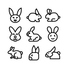 bunny icon or logo isolated sign symbol vector illustration - high quality black style vector icons
