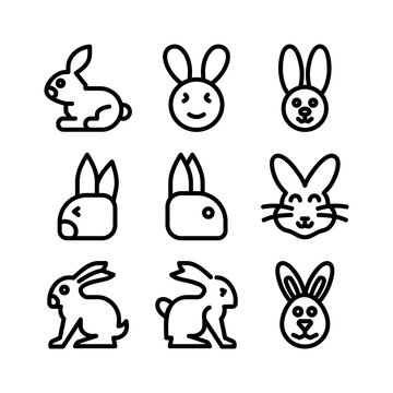 bunny icon or logo isolated sign symbol vector illustration - high quality black style vector icons
