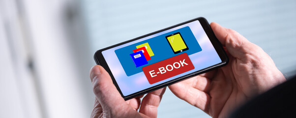 E-book concept on a smartphone