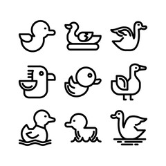 duck icon or logo isolated sign symbol vector illustration - high quality black style vector icons
