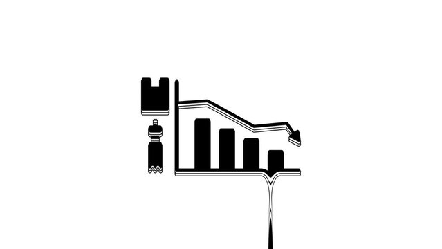 Black Ecology infographic icon isolated on white background. 4K Video motion graphic animation