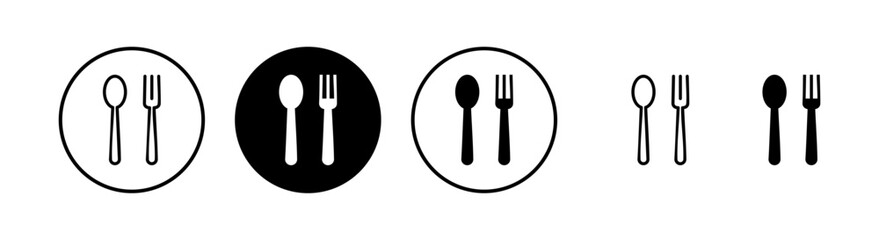 spoon and fork icon vector illustration. spoon, fork and knife icon vector. restaurant sign and symbol - obrazy, fototapety, plakaty