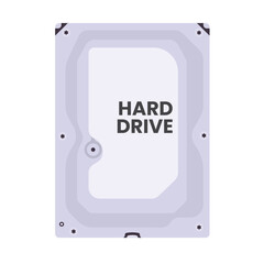 Hard Drive Illustration. Clean Icon Design Element on Isolated White Background