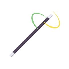 Magician Wand Illustration. Clean Icon Design Element on Isolated White Background