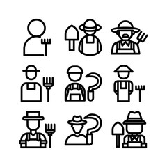 farmer icon or logo isolated sign symbol vector illustration - high quality black style vector icons
